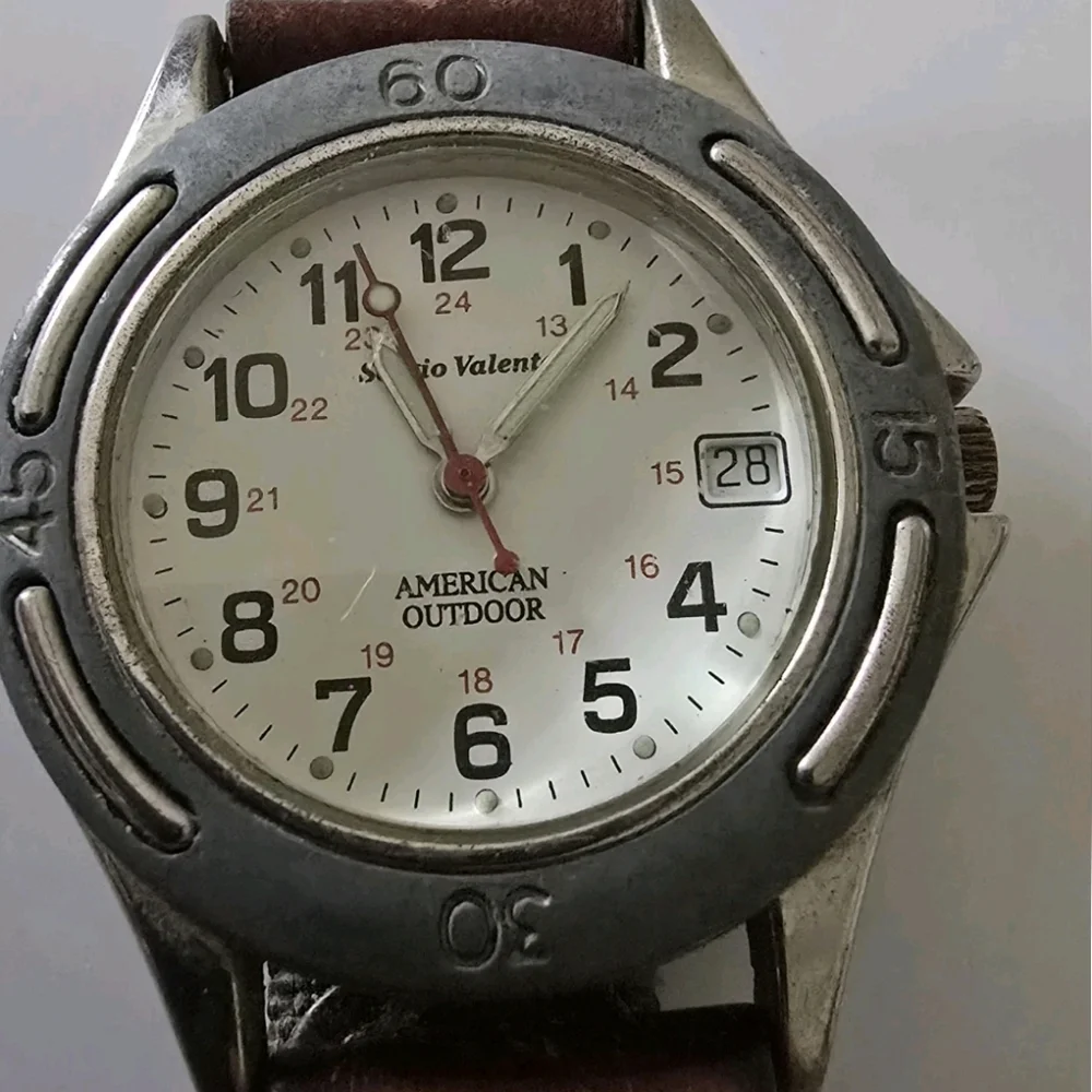 Sergio Valente + Silver Tone Quartz Watch LOT (2 Watches) For Parts Or Repair